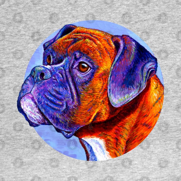 Colorful Brindle Boxer Dog by rebeccawangart